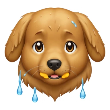 I want an emoji of a goldenretriever who is crying sticker