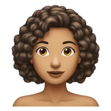 Mulher morena cabelo castanho cacheado sticker