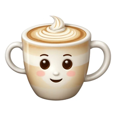 latte with latte art sticker