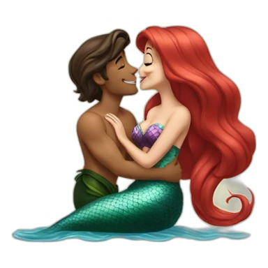 the little mermaid kissingjafar sticker