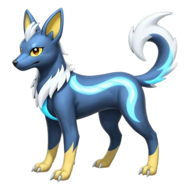 Manectric-Electrike-Lugia-Umbreon-Houndoom-Fakémon-hybrid-creature (full body), 4 legs sticker