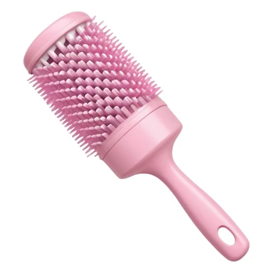 light pink cylindrical hair brush with visible bristles sticker