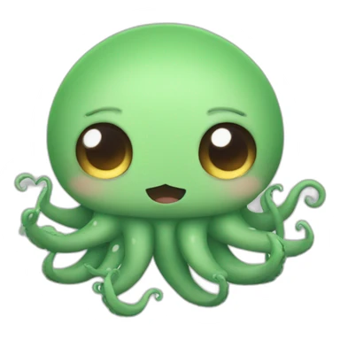 Cute kraken cute face eyes closed making yoga sticker
