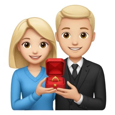 man proposes to girl sticker