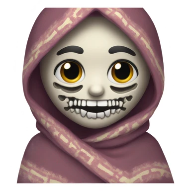 Girl skeleton wearing blanket  sticker