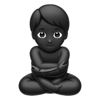 A hug emoji, but gender-neutral. A silhouette. sticker