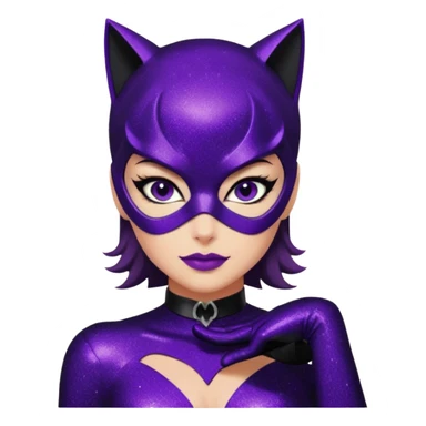 glitter purple Cat woman sexy sticker