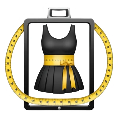 A beautiful press, with a measuring tape forming a loop around the waist, clear lines, easy to identify, without text sticker