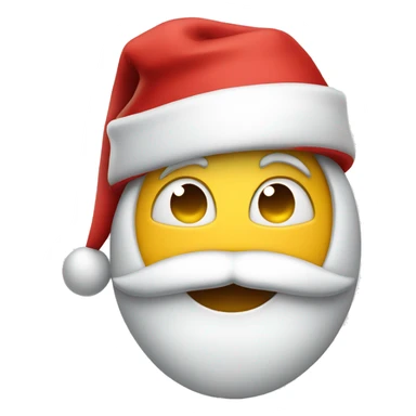 smiling emoji with a Santa hat playing on a phone or ipad sticker