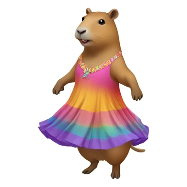 Capybara in dress dancing  sticker