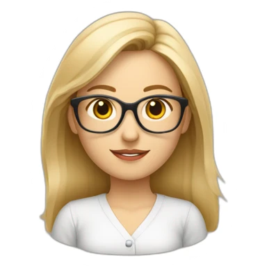 Profesora rubia con gafas y flequillo de matemáticas  sticker