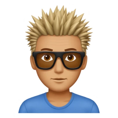 fair man with spiky hair with square shades sticker
