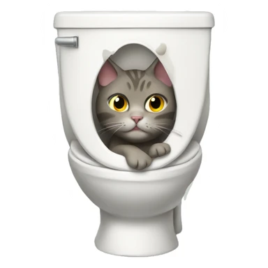 cat stuck in a toilet sticker