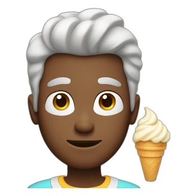 Guy with an ice cream in his forehead sticker