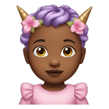 Baby with unicorn headband sticker