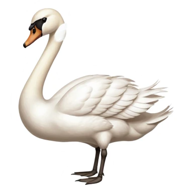 A swan who stand on right see on left sticker