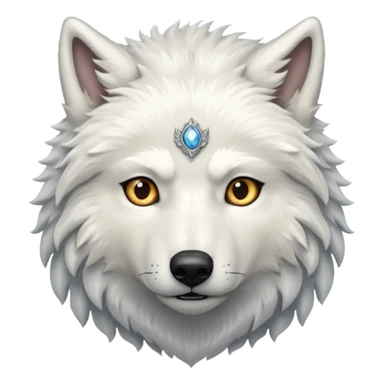 white wolf from Games of throne character face only front face sticker