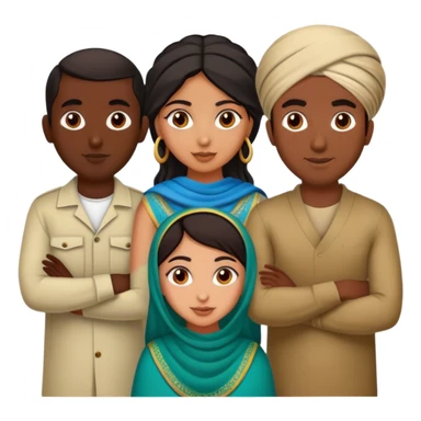 5 bestfriends: 2 North African men, 1 Iranian girl, 1 Indian girl, 1 black man sticker