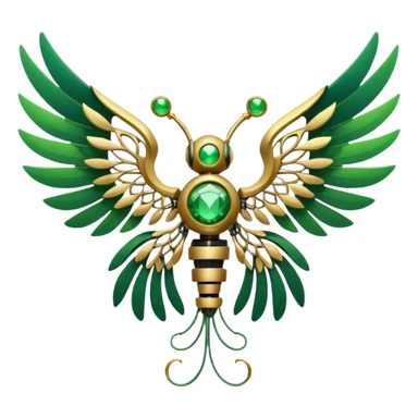 robot wings with vines and gems sticker