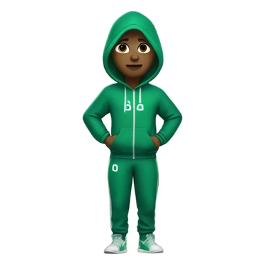 Squid game player in green track suit sticker