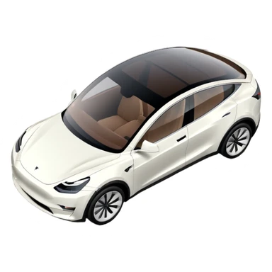 Top down view of a Tesla Model Y parking sticker