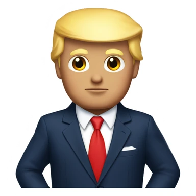 Donald Trump wearing navy suit with a red tie  sticker