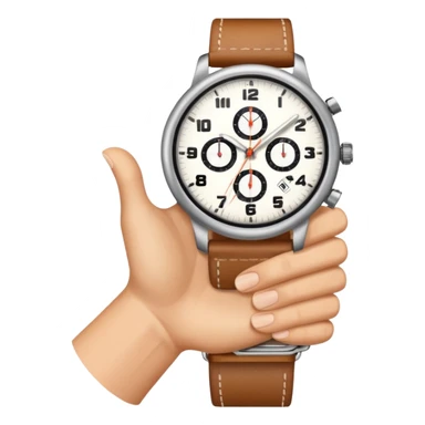 Just the finger like in the 4 picture but the watch on top of the sleeve, literally this emoji (👈) but with a Watch and a sleeve sticker