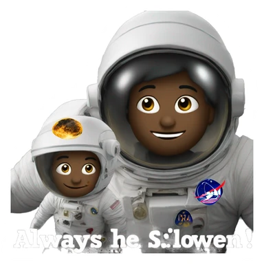 earth with astronaut looking at it and another astronaut behind him pointing at him behind his back "always has been" meme sticker