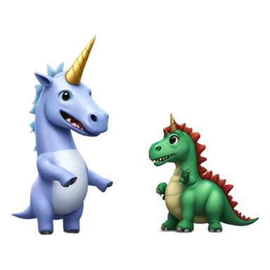 Unicorn and dinosaur playing uno  sticker