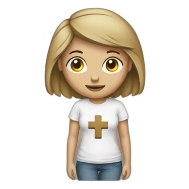 Woman with a cross t-shirt sticker