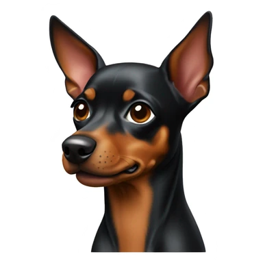 Miniature pinscher looking to the left sticker