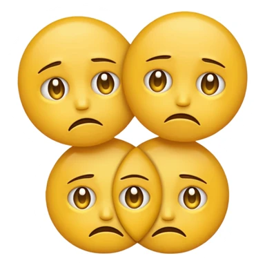 two emojis not happy stuck together no pink cheeks sticker