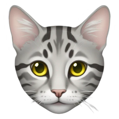 light gray tabby cat with white stripes domestic short hair with yellow green blue eyes and black pupil sleeping sticker