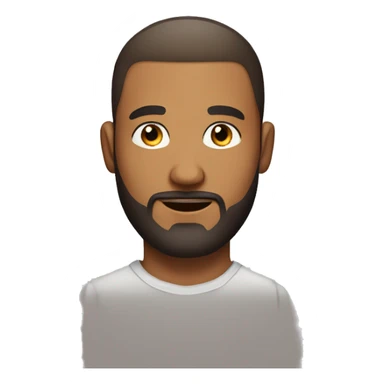 25 years old guy with medium brown beard, a little bun on the head and shaved hair on the sides. Neutral face expresion sticker