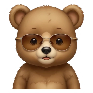 The face of a cute baby bear with sunglasses (thin cheeks, not much hair) sticker