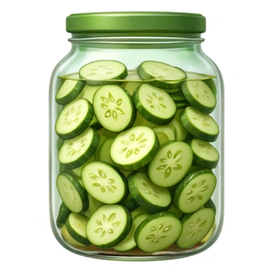 glass jar with sliced pickles in brine sticker