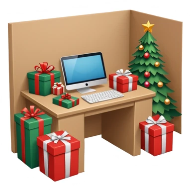 create a realistic christmas packaging working station sticker