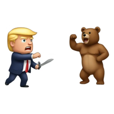donald trump fighting naked with the bear sticker
