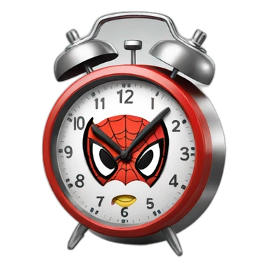 Funny spiderman alarm clock sticker
