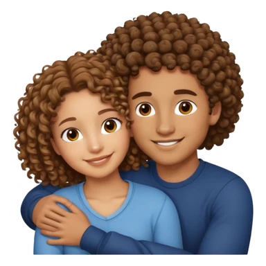 cuddling couple lightskinned male, brownskin girl with curly hair sticker