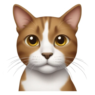 Brown cat wearing a white tank top sticker