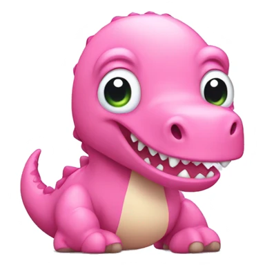 pink dinosaur with a white bow sticker