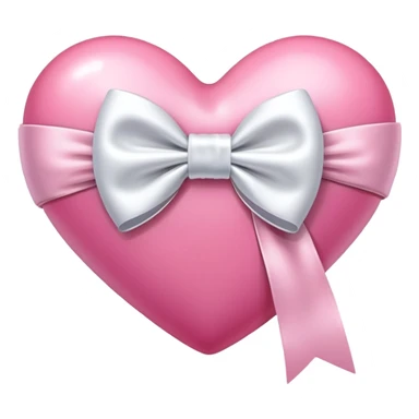 Pink heart with white bow  sticker