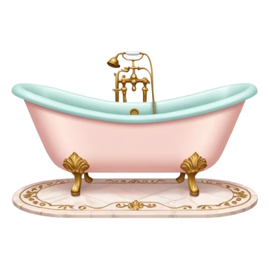 Pastel luxury marble bathtub with fancy elegant legs sticker