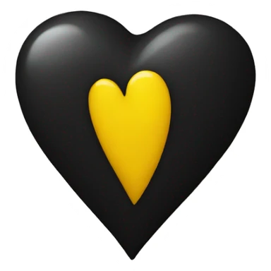 Half black and yellow heart sticker