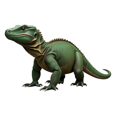 cinematic-komodo-dragon-realistic-full-body-standing on all fours-emoji,-massive-scaled-body-poised-with-quiet-power,-rough-textured-skin-dark-green-and-dark brown, black,-head-tilted-dramatically,-long-forked-tongue-flicking-out,-simplified-yet-realistic-focused-features,-highly-detailed,-glowing-with-an-almost-sarcastic-glow

 sticker