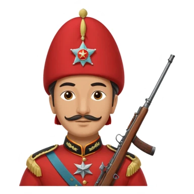 Ottoman janissary in red army dress sticker
