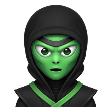 Alien wearing ninja mask sticker