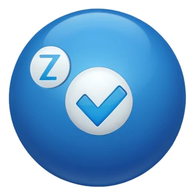 There should be a white checkmark inside the round blue ball. sticker