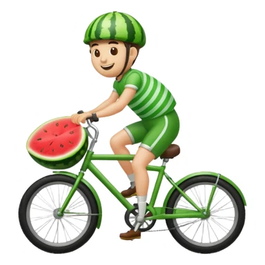 Watermelon riding a bike  sticker